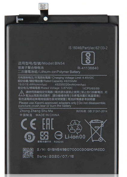 Acumulator Baterie Xiaomi BN54 5020mAh - Xiaomi Redmi Note 9 / Redmi 9