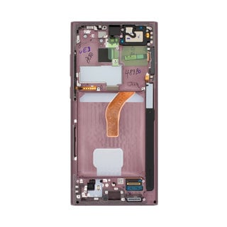 Original Display Samsung Galaxy S22 Ultra S908 cu rama, Burgundy - imagine 3