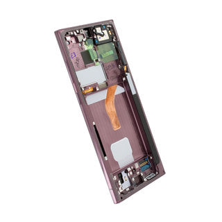 Original Display Samsung Galaxy S22 Ultra S908 cu rama, Burgundy - imagine 2