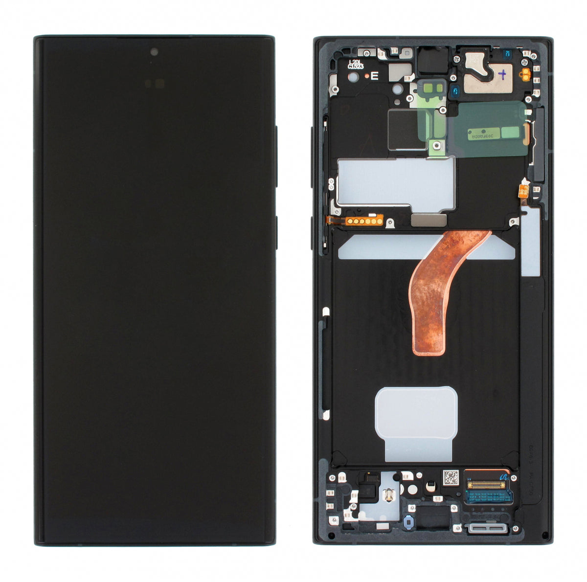 Display Samsung Galaxy S22 Ultra S908 cu rama, Black Graphite/Sky Blue/Red) (rama Negru MAT)