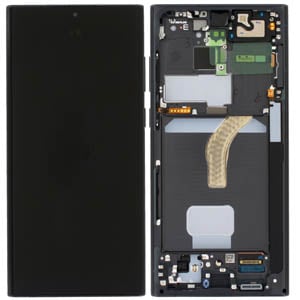 Display Original Samsung Galaxy S22 Ultra S908 cu Ramă – Negru | Ecran Super AMOLED
