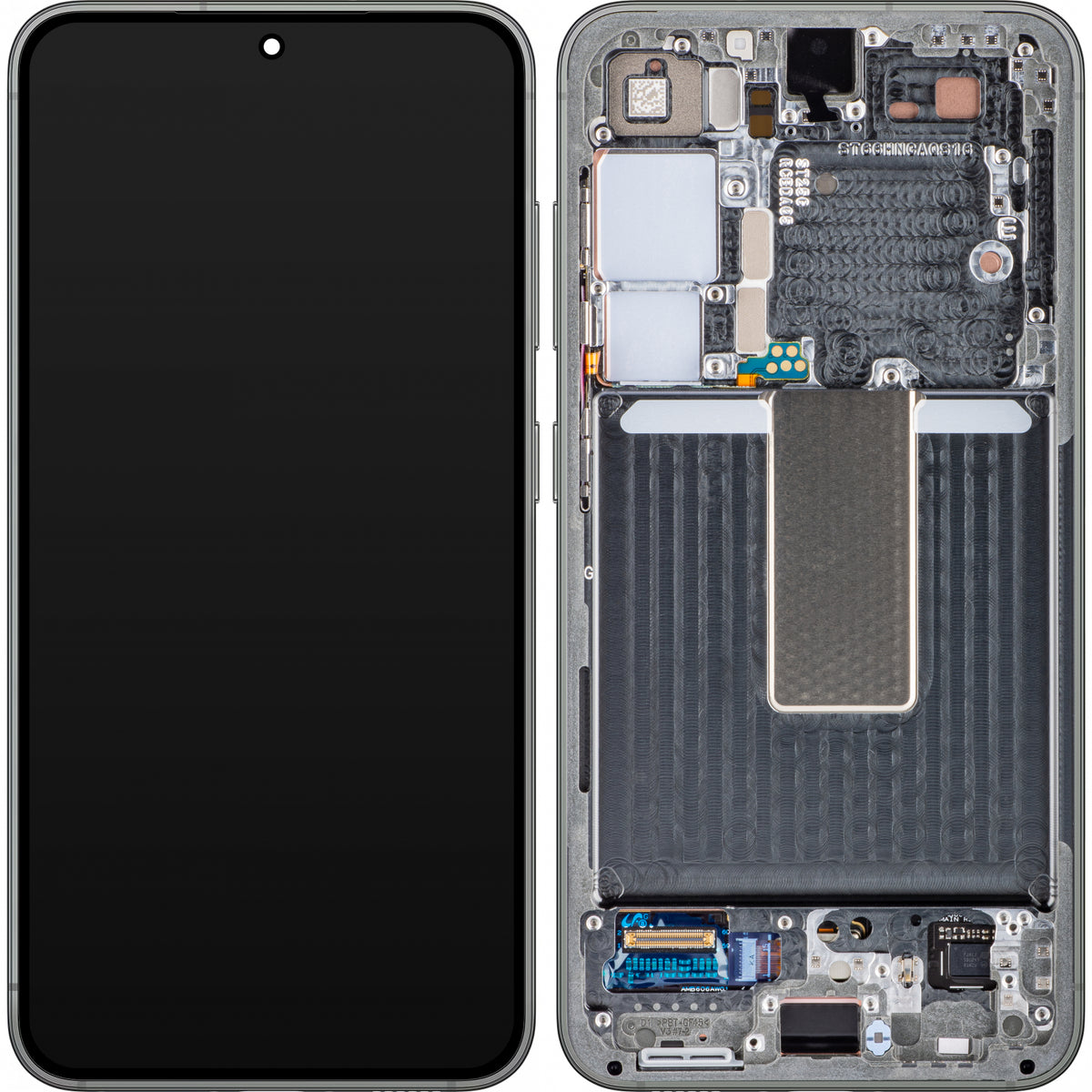 Display Samsung Galaxy S23 cu rama S911 , Green Light Green/Lime (Rama Silver)