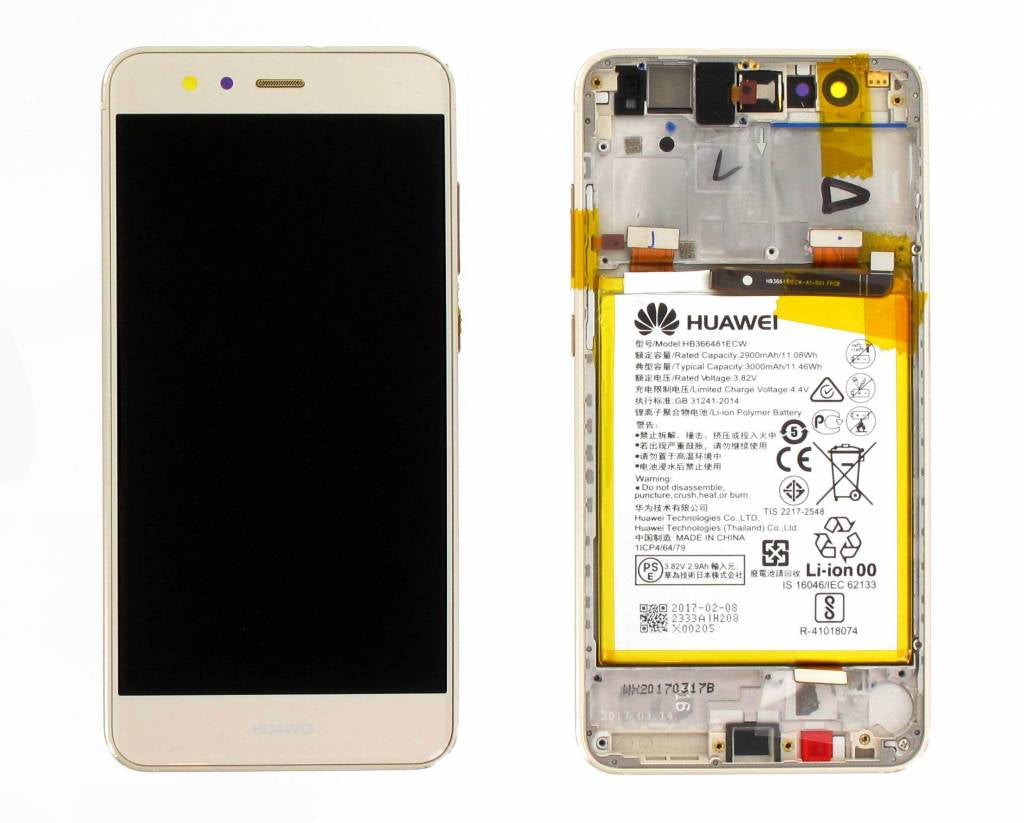 Ecran Display Huawei P10 Lite cu rama acumulator Gold, Service Pack