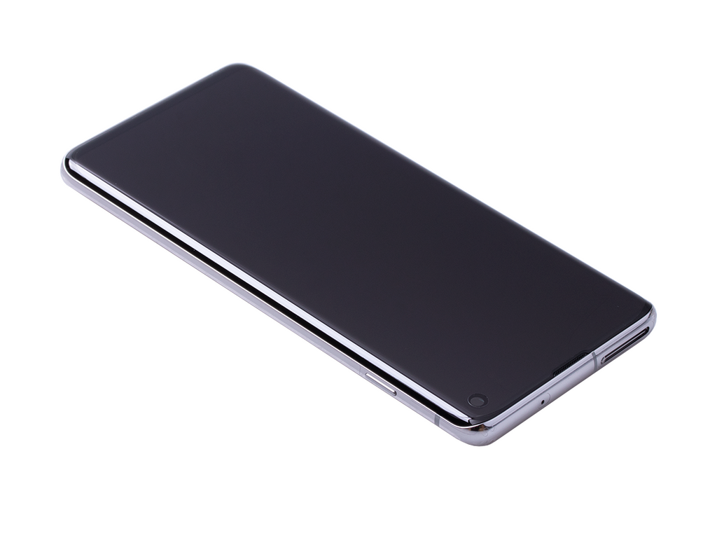 Ecran Display cu Baterie Samsung S10 G973 Alb, Rama Silver GH82-18835B - imagine 2