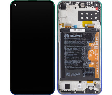 Original Display Huawei P40 Lite E Aurora Blue Original Service Pack cu rama si Acumulator - imagine 3